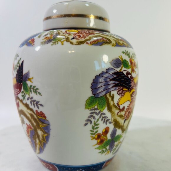 Vtg Imari Ware Japanese Porcelain Ginger Jar Phoenix Bird Motif Gold Trim READ - Picture 2 of 7